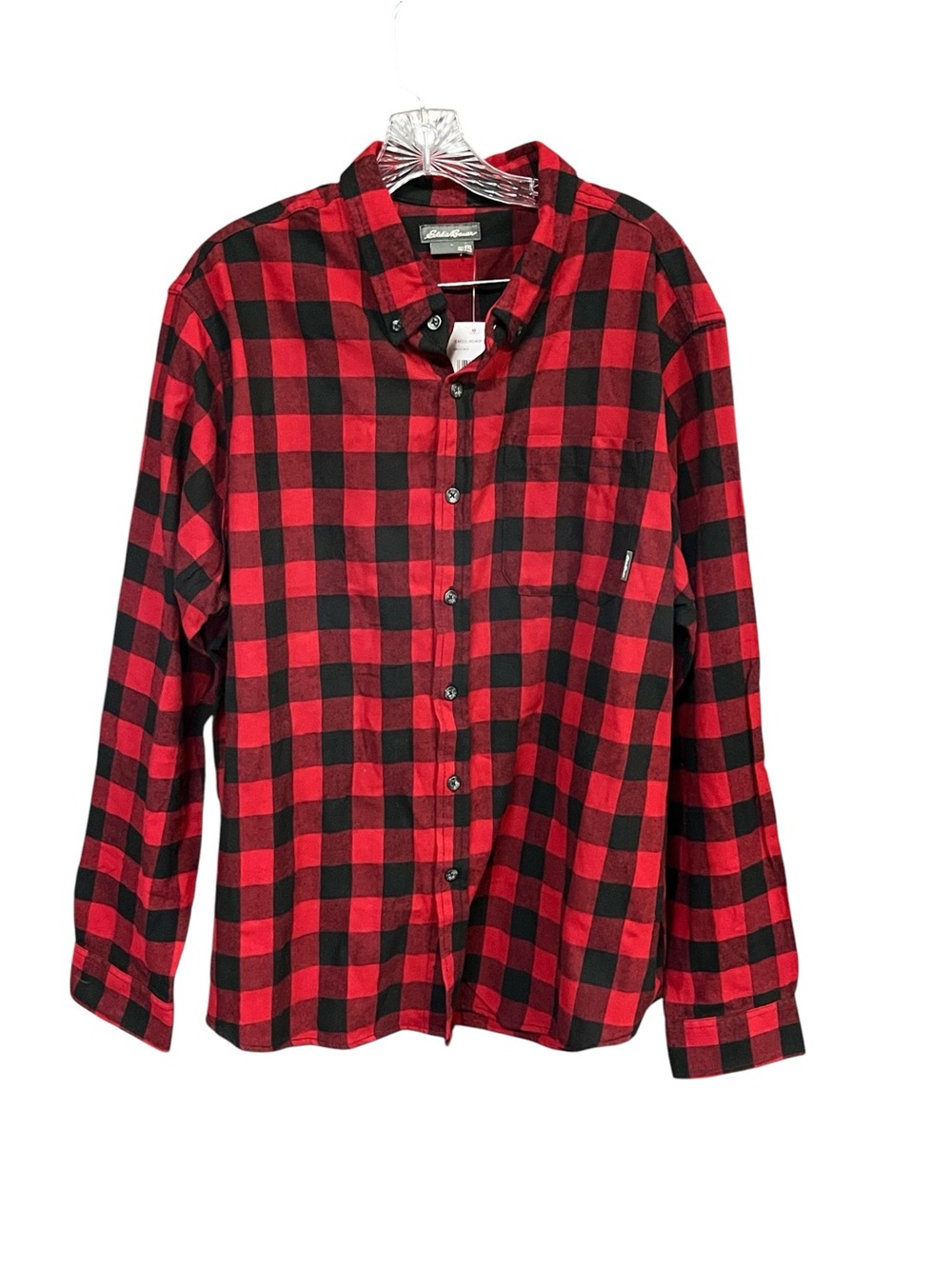 Eddie Bauer Flannel Shirt Men’s 2XL Red Black Buffalo Plaid Button Down NWT